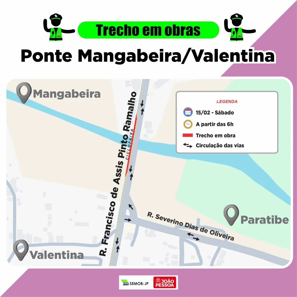 MAPA-PONTE-VALENTINA-MANGABEIRA-1 Obras da ponte do Cuiá: Intervenção em trecho de rua exige atenção redobrada no trânsito