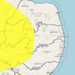 Mapa de alerta de baixa umidade do Inmet na Paraíba