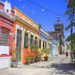 Casarões coloridos no Centro Histórico de João Pessoa